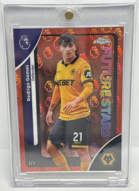 Rodrigo Gomes Topps Chrome PL 2026 Rose Gold Lion Logofractor 1/1 Wolverhampton