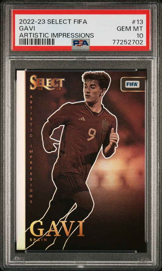 Gavi Panini Select FIFA 2022-23 Artistic Impressions PSA 10 Spain