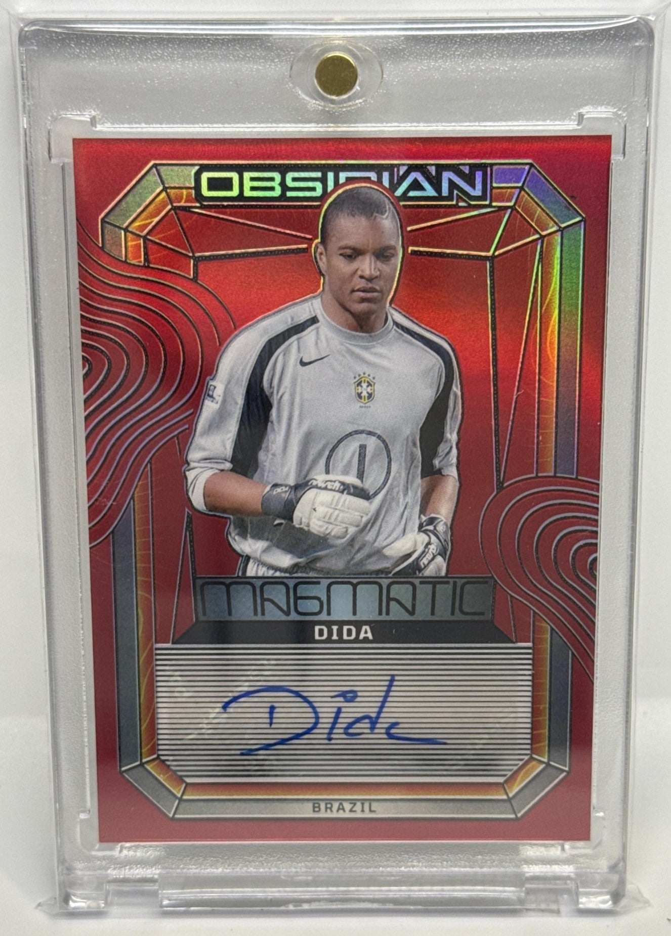 Dida Panini Obsidian 2024-25 Electric Etch Red Flood 1/1 Auto Brazil
