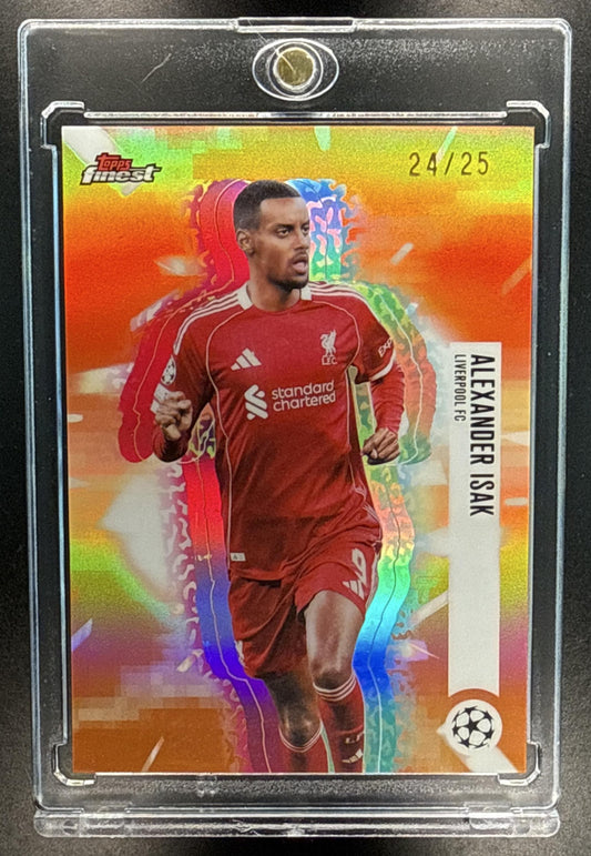Alexander Isak Topps Finest UCC 2025-26 Orange Refractor /25 Liverpool FC