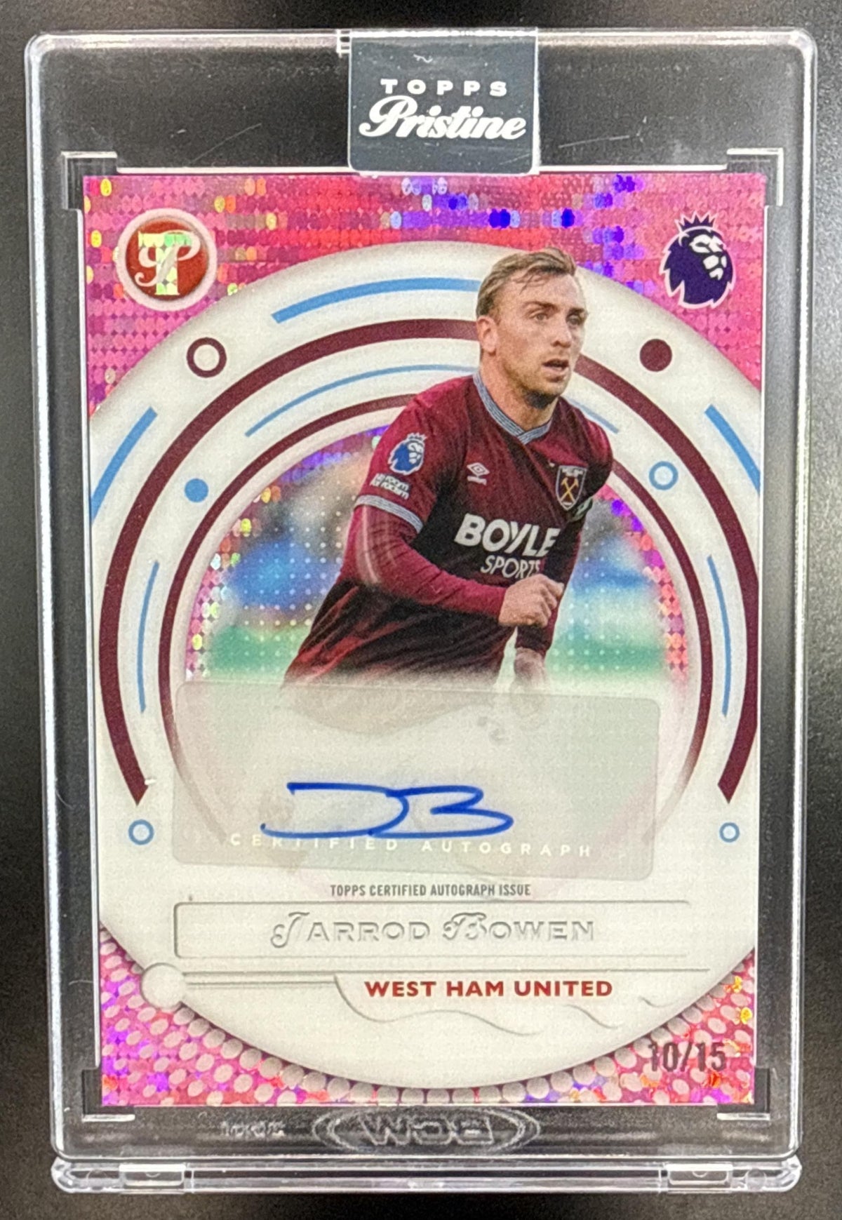 Jarrod Bowen Topps Pristine PL 2025-26 Auto Pink /15 West Ham United