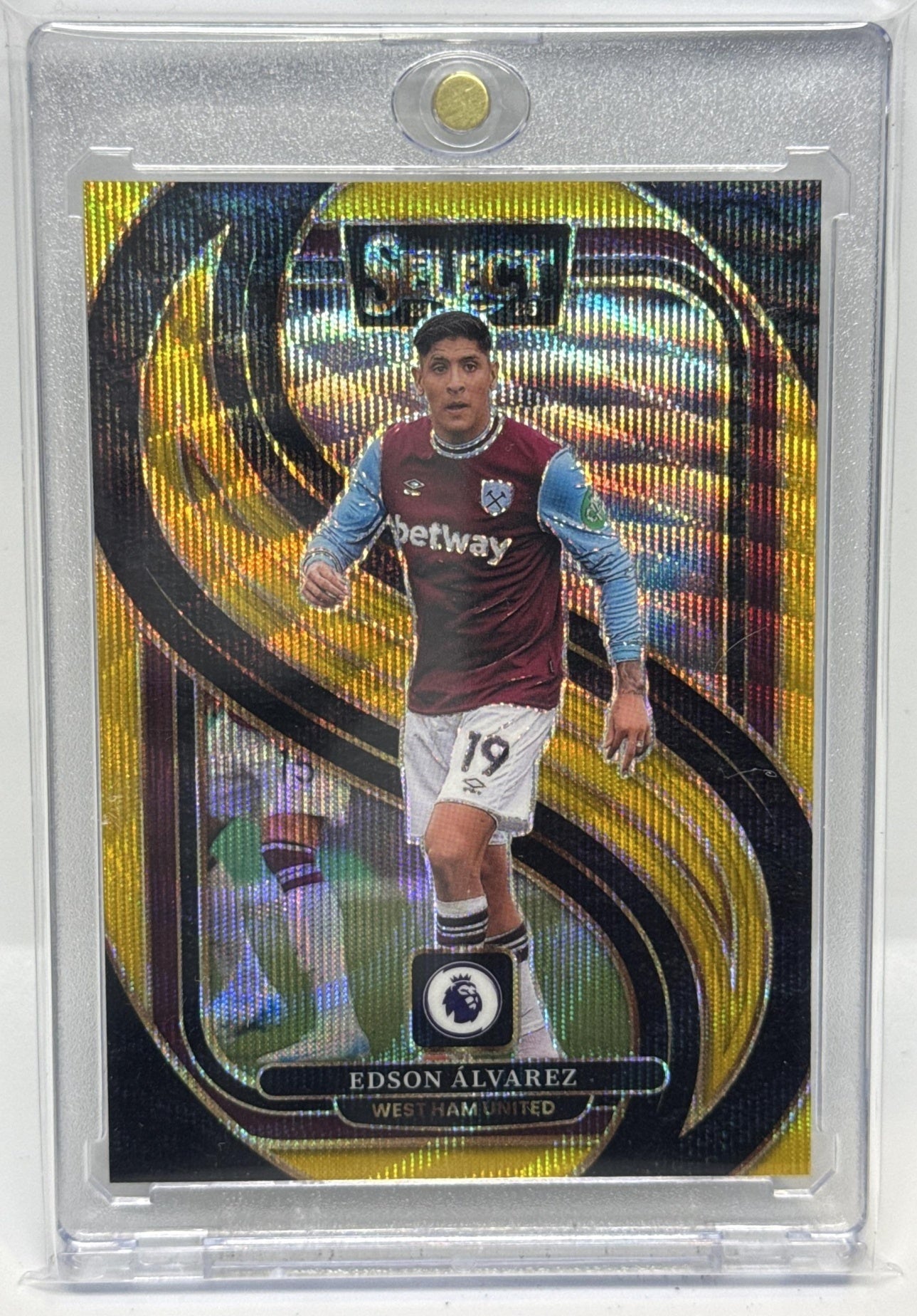 Edson Alvarez Panini Select PL 2024-25 Mezzanine Gold Wave /10 West Ham United