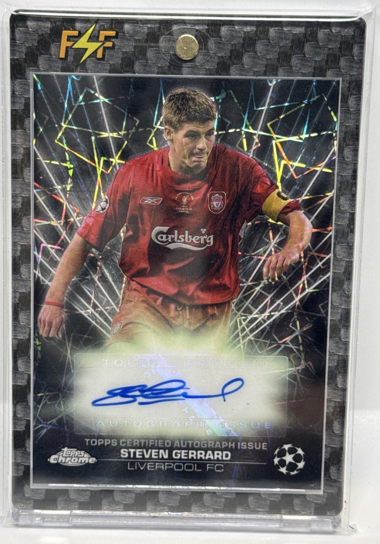 Steven Gerrard Topps Chrome UCC 2023-24 Black Lazer Auto Liverpool FC