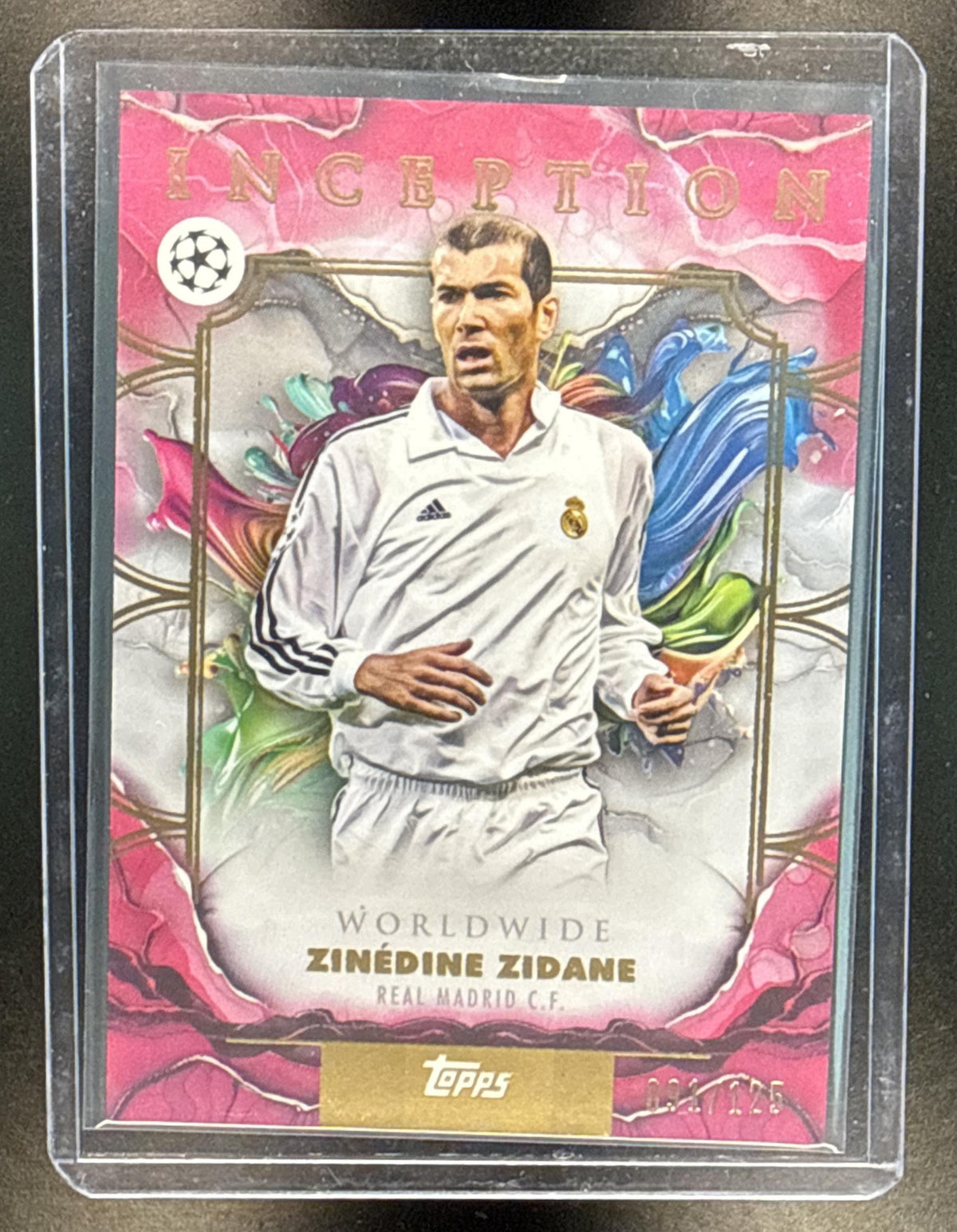 Zinedine Zidane Topps Inception UCC 2025-26 Magenta Foil /125 Real Madrid C.F.
