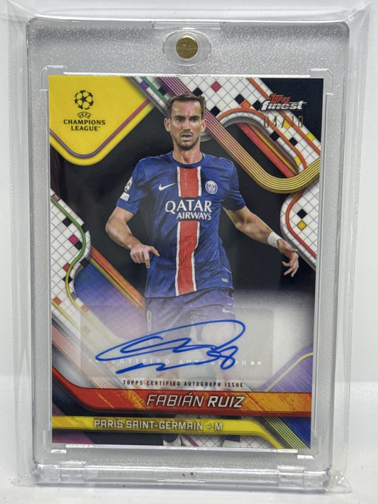 Fabian Ruiz Topps Finest UCC 2024-25 Black Refractor /10 Paris Saint-Germain