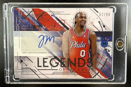 Tyrese Maxey Topps Motif 2025-26/99 Auto Philadelphia 76ers