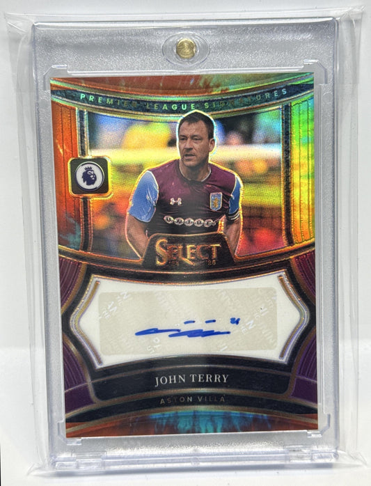 John Terry Panini Select PL 2024-25 Tie-Dye Prizm /25 Auto Aston Villa