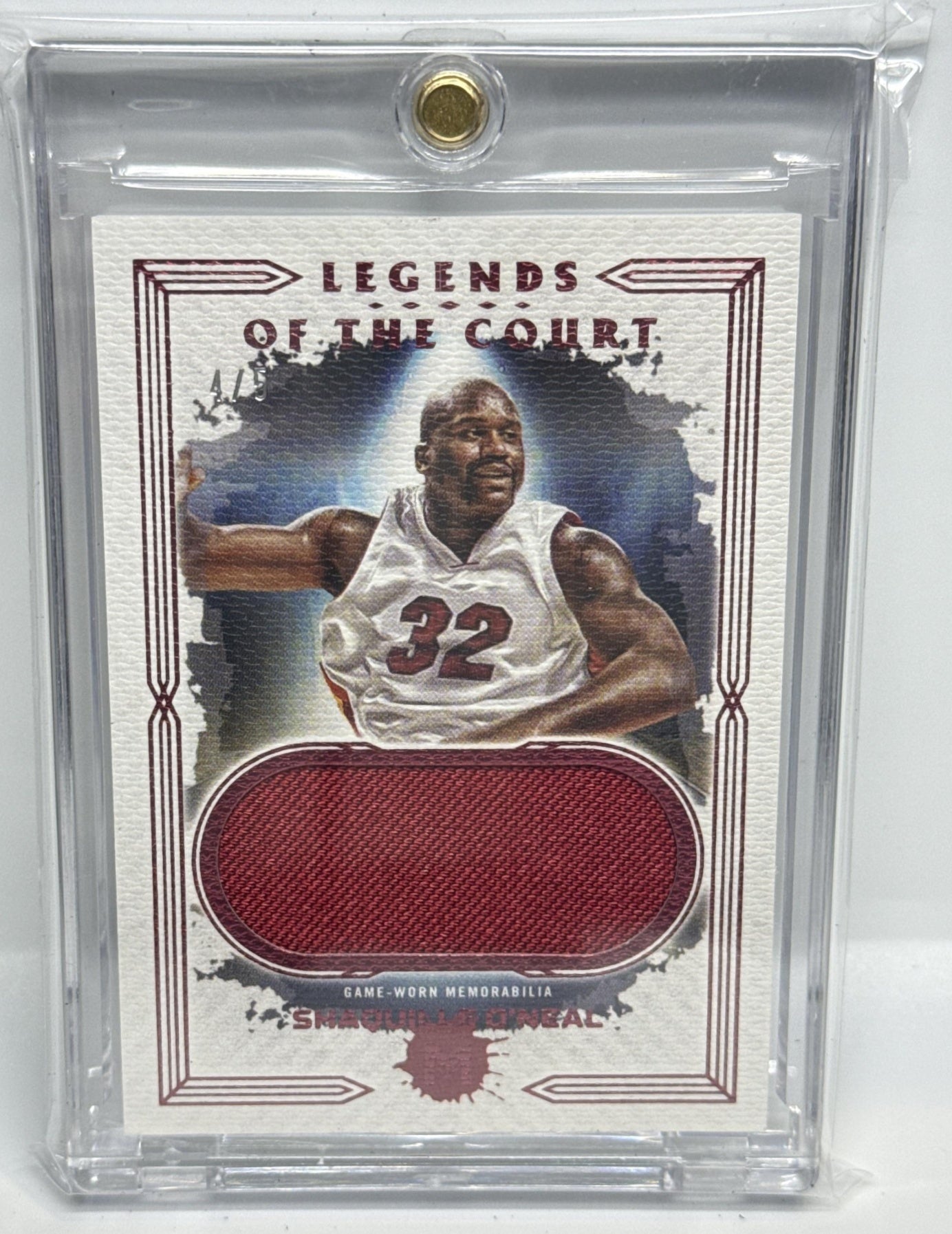Shaquille O'Neal Topps Motif 2023-24 Pyrrol Scarlet /5 MEM RC Miami Heat