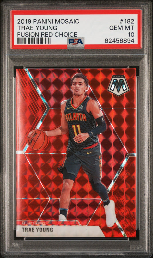 Trae Young Panini Mosaic 2019-20 Choice Red Fusion /88 PSA 10 Atlanta Hawks