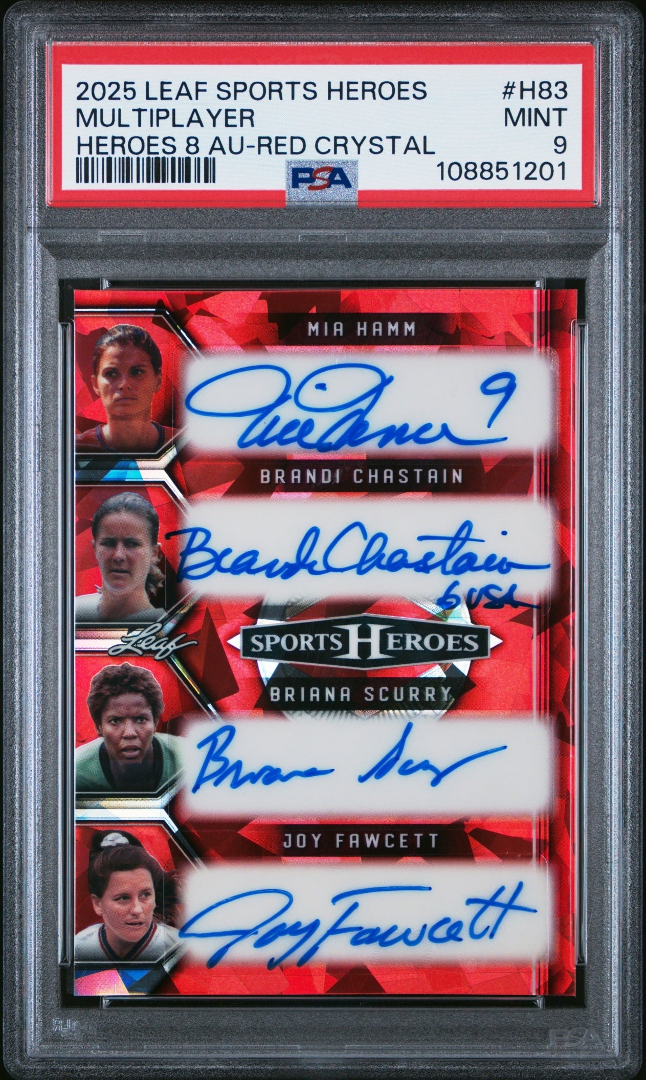 Hamm/Chastain/Scurry/Fawcett/Akers/Lilly/Overbeck/Venturini Leaf 2025 /3 PSA 9