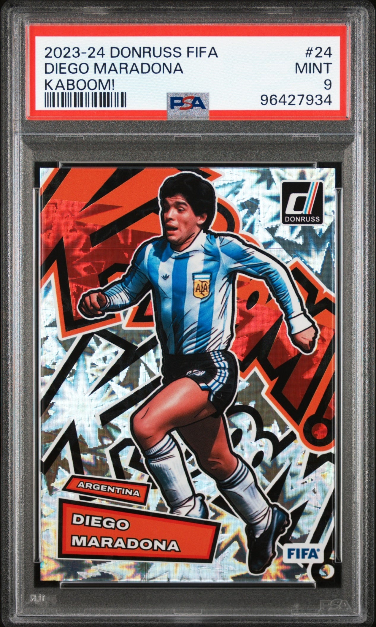 Diego Maradona Panini Donruss 2023-24 Kaboom SSP PSA 9 Argentina
