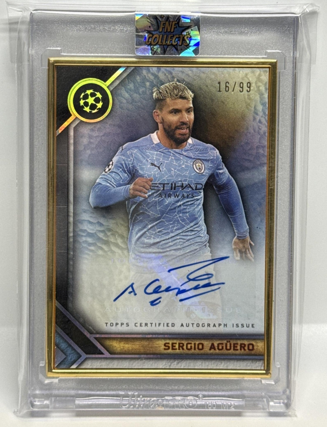 Sergio Aguero Topps Museum Collection UCC 2023 Framed Auto /99 Manchester City