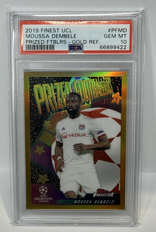 Moussa Dembele Topps Finest UCL 2019 Prized Footballers Gold /50 PSA 10