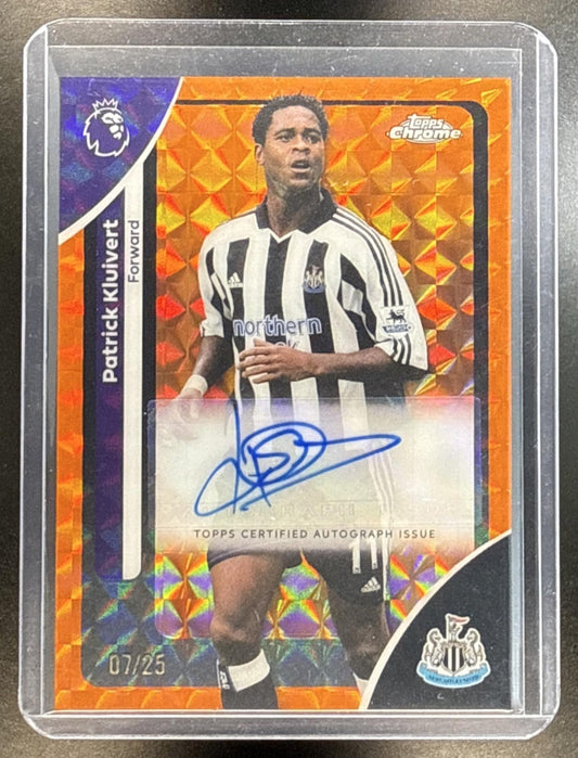 Patrick Kluivert Topps Chrome PL 2026 Orange Geometric /25 Auto Newcastle United