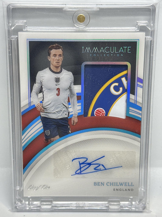 Ben Chilwell Panini Immaculate Collection 2022-23 Platinum 1/1 MEM Auto England