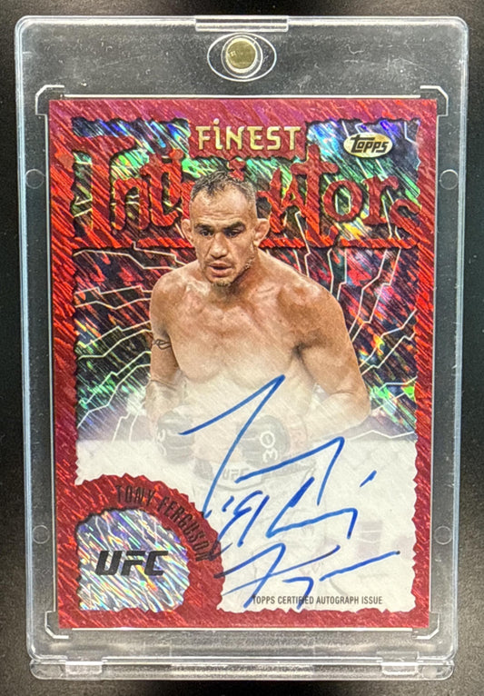 Tony Ferguson Topps Finest UFC 2024 Intimidators Auto Red Shimmer Refractor