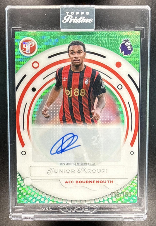 Junior Kroupi Topps Pristine PL 2025-26 Auto Green /150 AFC Bournemouth