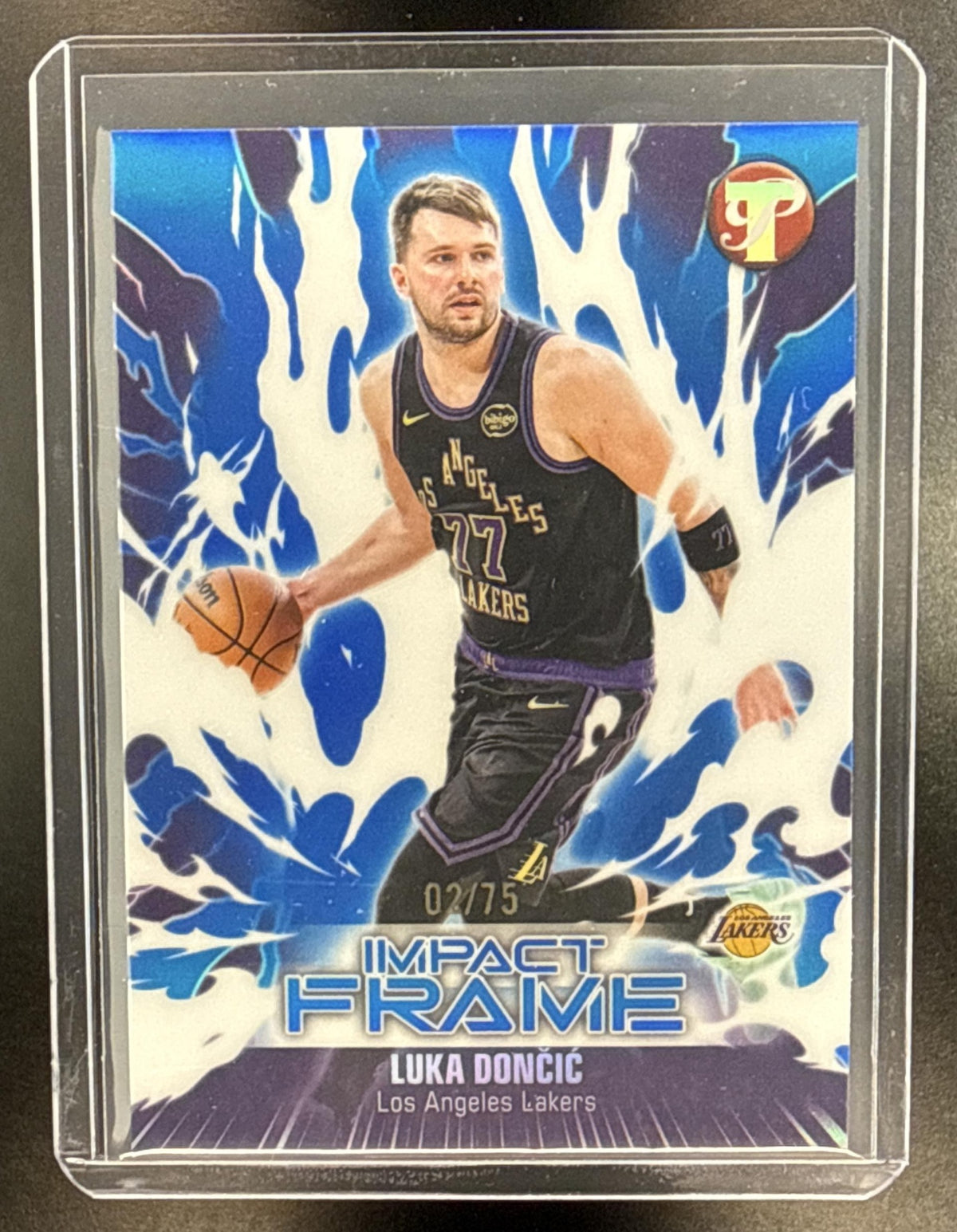 Luka Doncic Topps Pristine 2025-26 Blue Refractor /75 Los Angeles Lakers