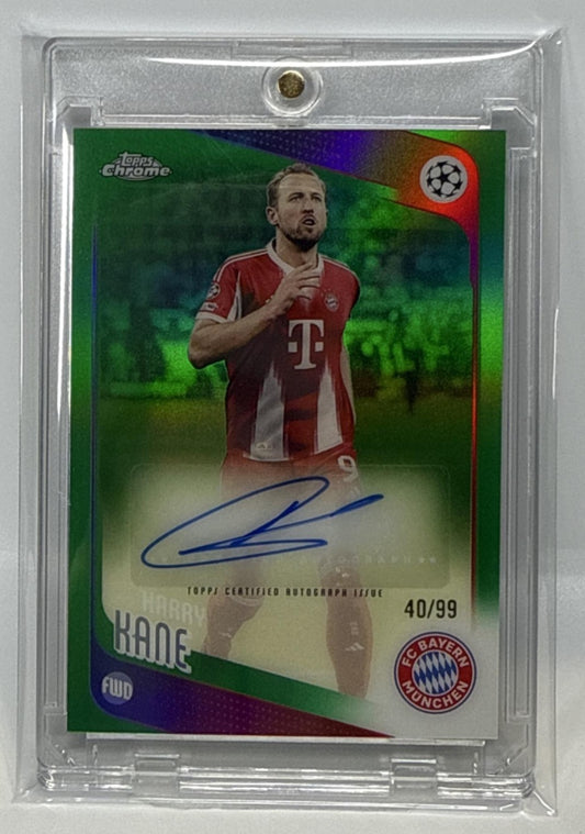Harry Kane Topps Chrome UCC 2025-26 Green Refractor /99 Auto FC Bayern Munchen