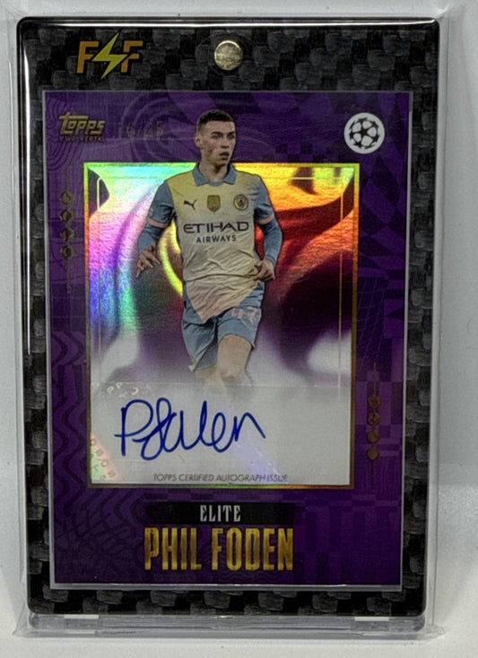 Phil Foden Topps UCC Gold 2024-25 Auto Purple /25 Manchester City