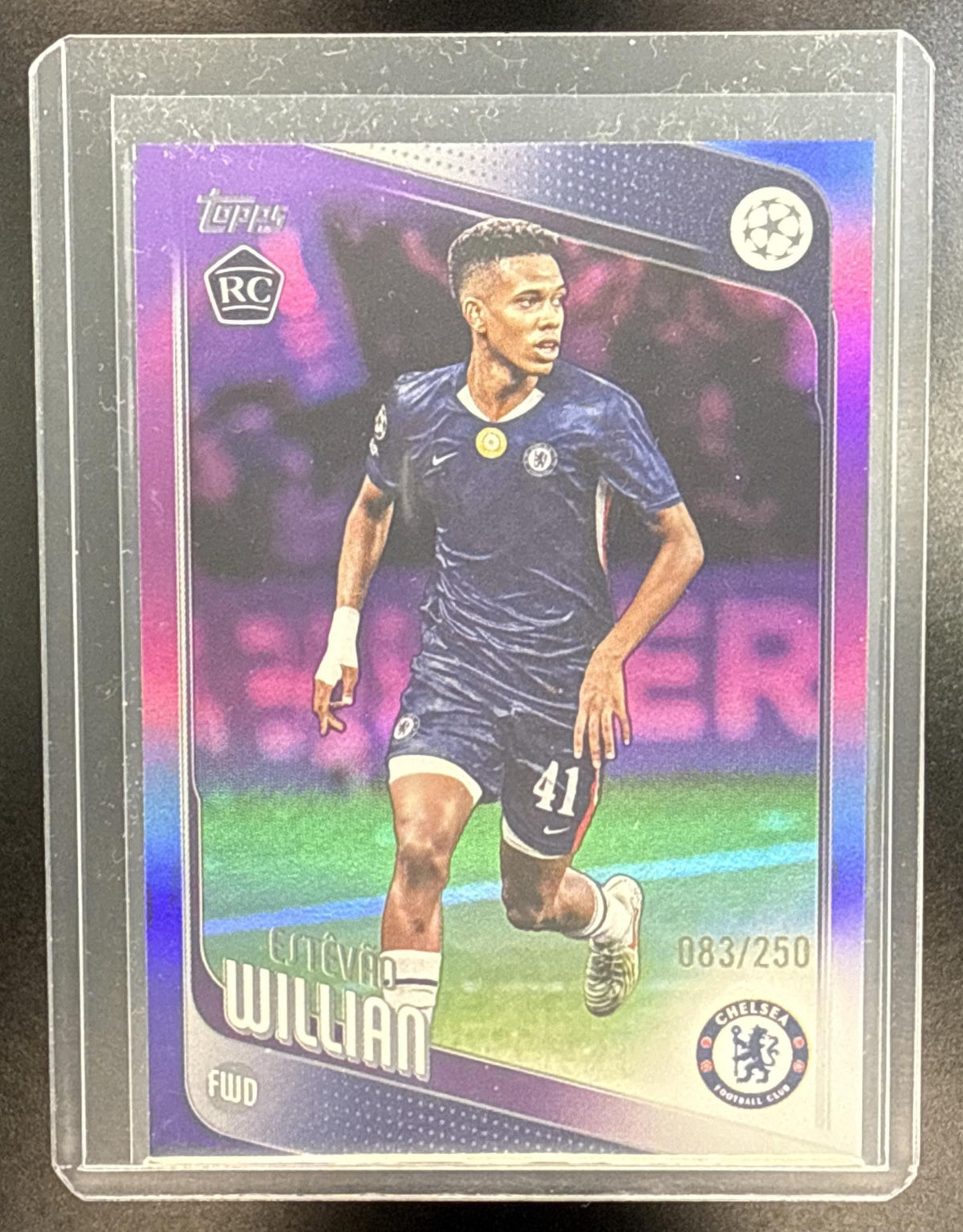 Estevao Willian Topps UCC 2025-26 Purple Foil /250 RC Chelsea FC