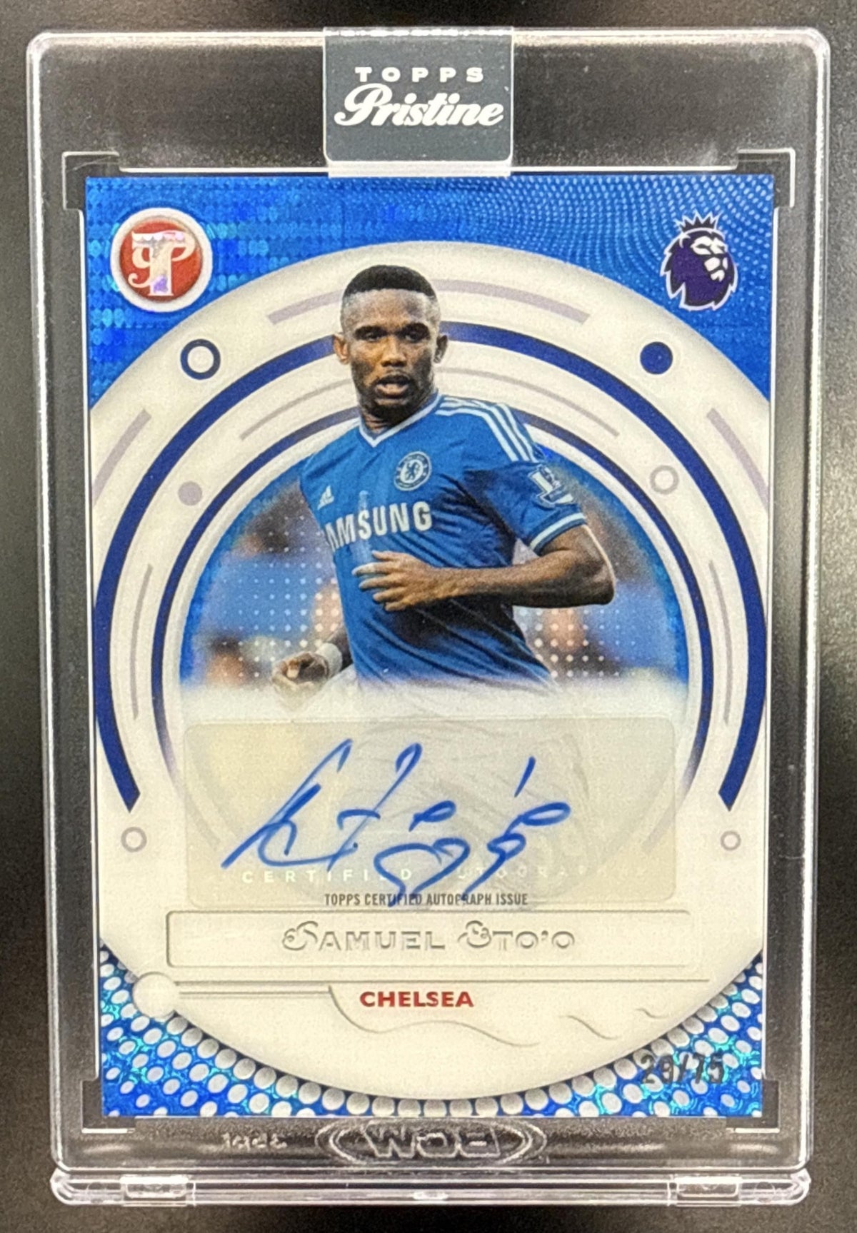 Samuel Eto'o Topps Pristine PL 2025-26 Auto Blue /75 Chelsea