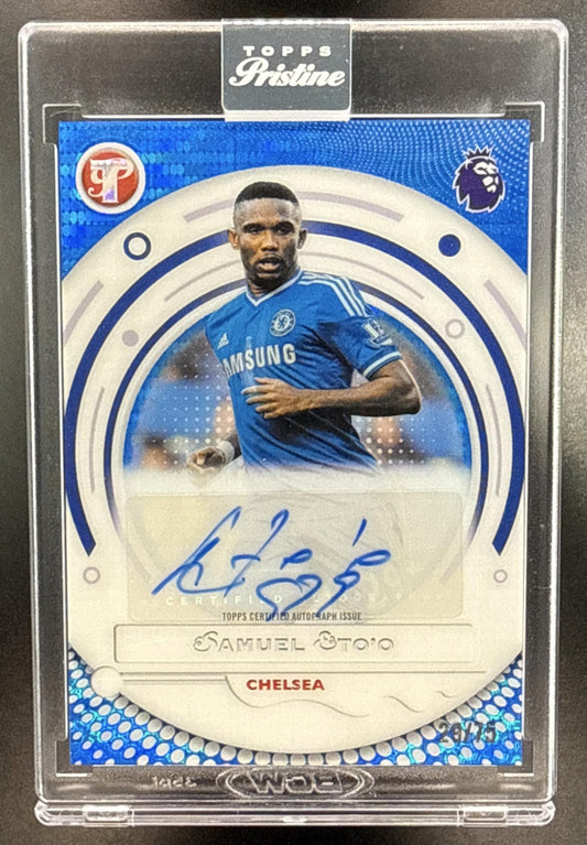 Samuel Eto'o Topps Pristine PL 2025-26 Auto Blue /75 Chelsea