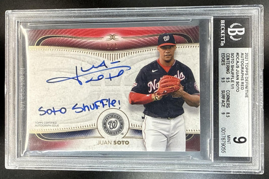 Juan Soto Topps Definitive 2021 1/1 Auto BGS 9 Washington Nationals