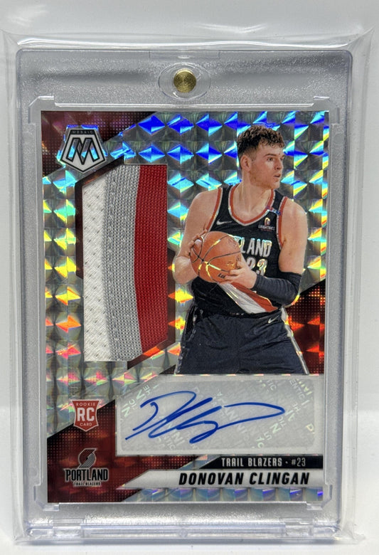 Donovan Clingan Mosaic 2024-25 Choice Mosaic RC Auto RC Portland Trail Blazers