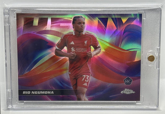 Rio Ngumoha Topps Chrome PL 2026 Helix SSP RC Liverpool FC