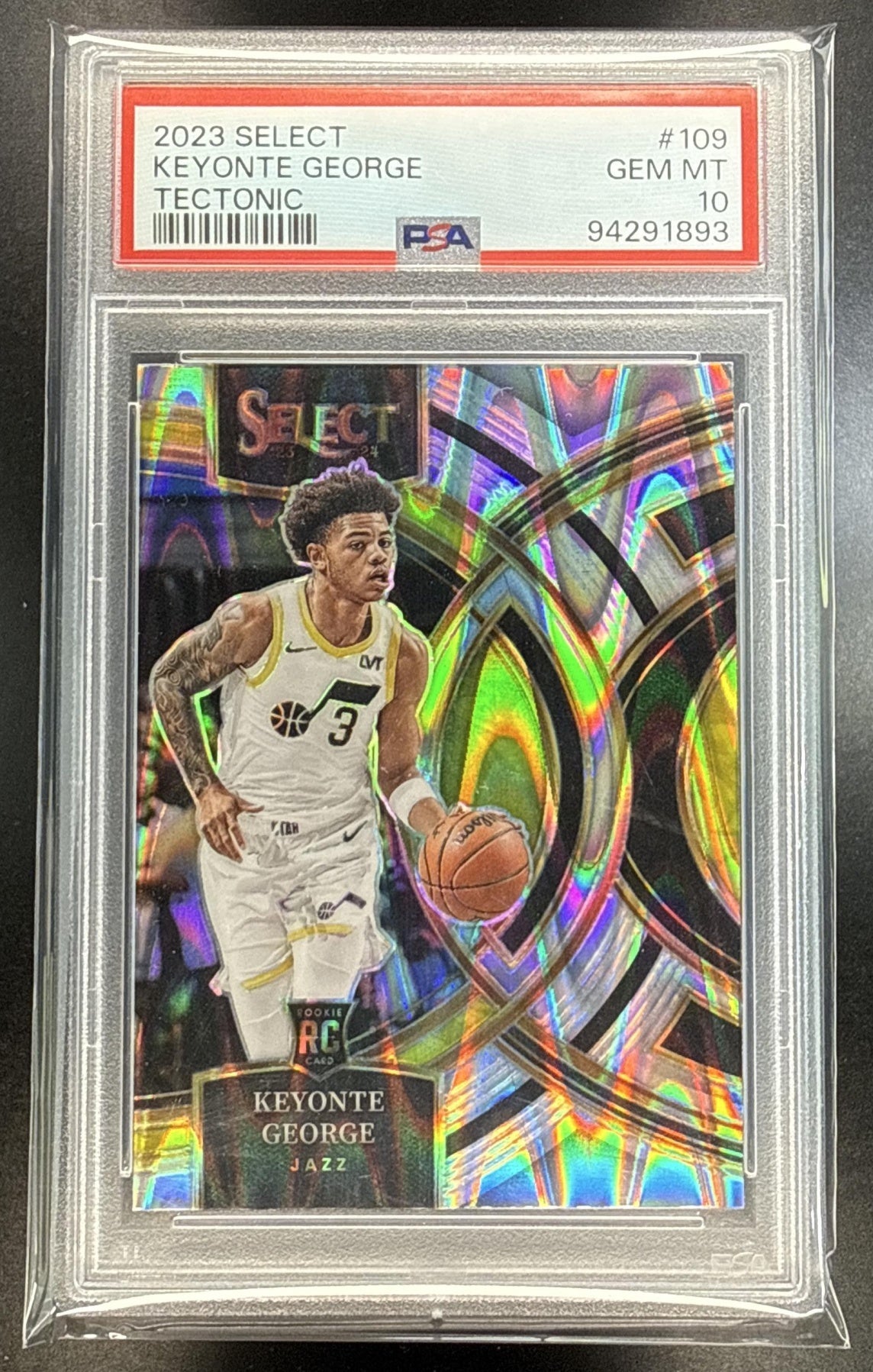 Keyonte George Select 2023-24 Tectonic Prizm RC Premier Level PSA 10 Utah Jazz