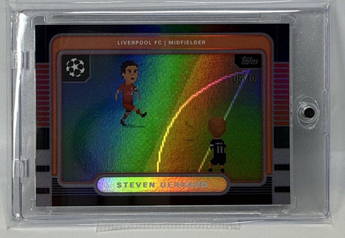 Steven Gerrard Topps UEFA CC 2025-26 8Bit Shots Black Foil /10 Liverpool FC