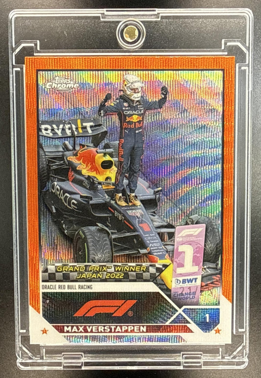 Max Verstappen Topps Chrome Formula 1 2023 Orange Wave /25 Grand Prix Winners