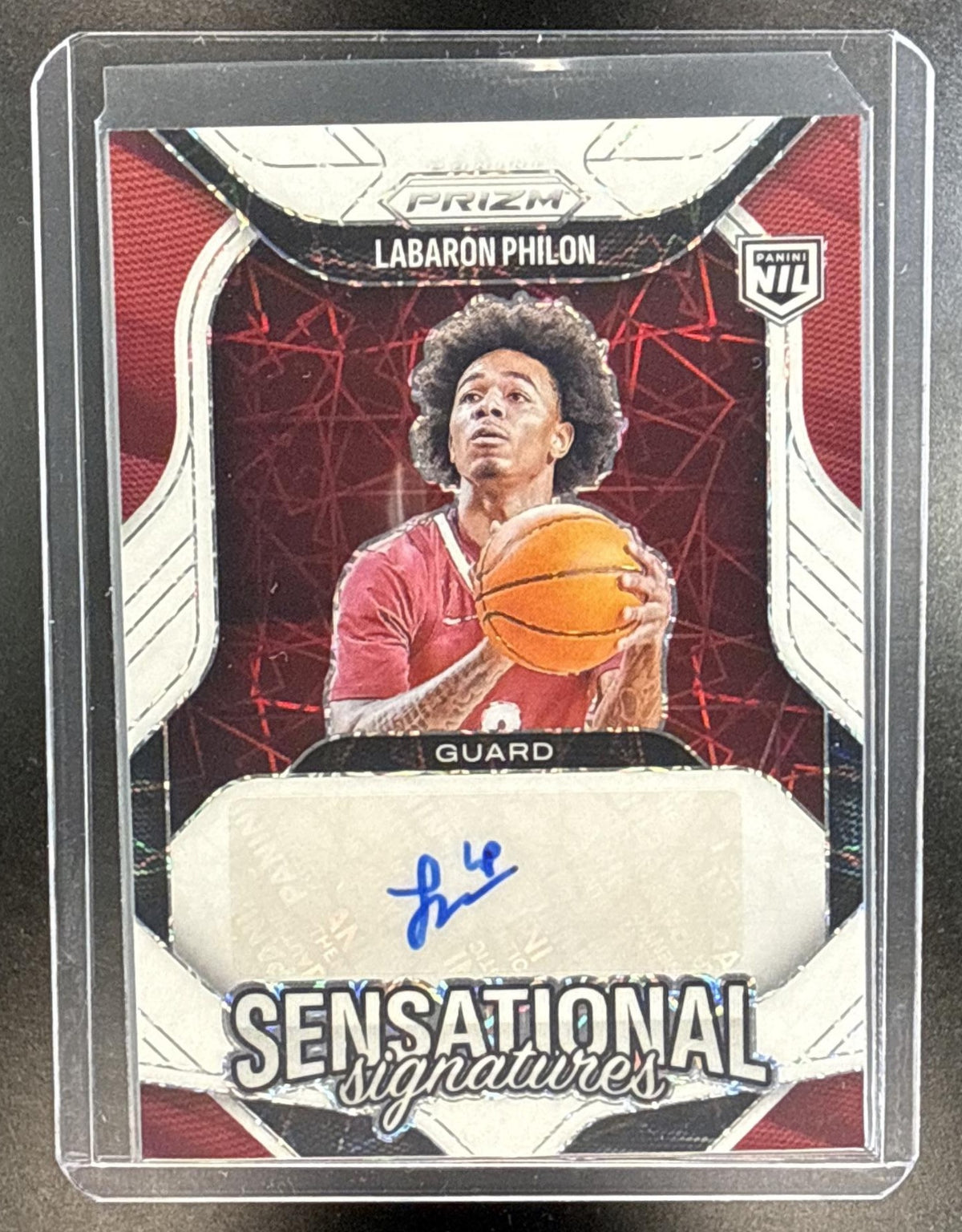 Labaron Philon Panini Prizm 2025-26 White Lazer /99 Auto Alabama Crimson Tide