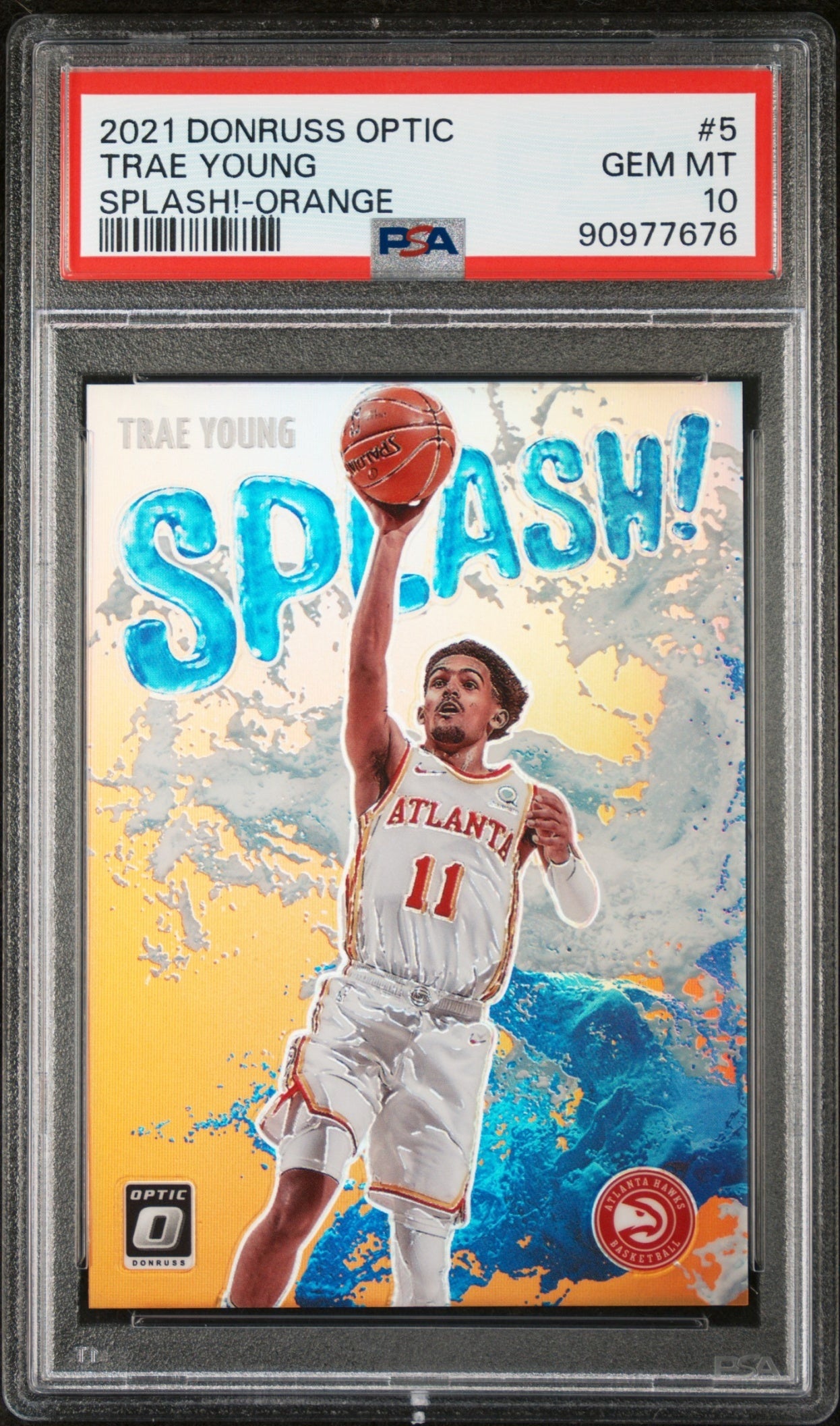 Trae Young Panini Donruss Optic 2021-22 Orange Prizm /39 PSA 10 Atlanta Hawks