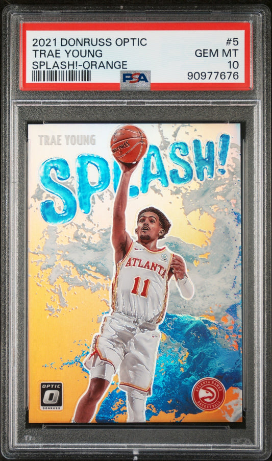 Trae Young Panini Donruss Optic 2021-22 Orange Prizm /39 PSA 10 Atlanta Hawks