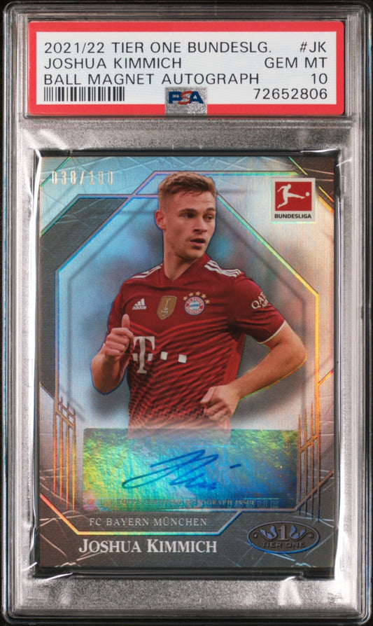 Joshua Kimmich Topps Tier One Bundesliga 2021/100 Auto PSA 10 FC Bayern Munchen