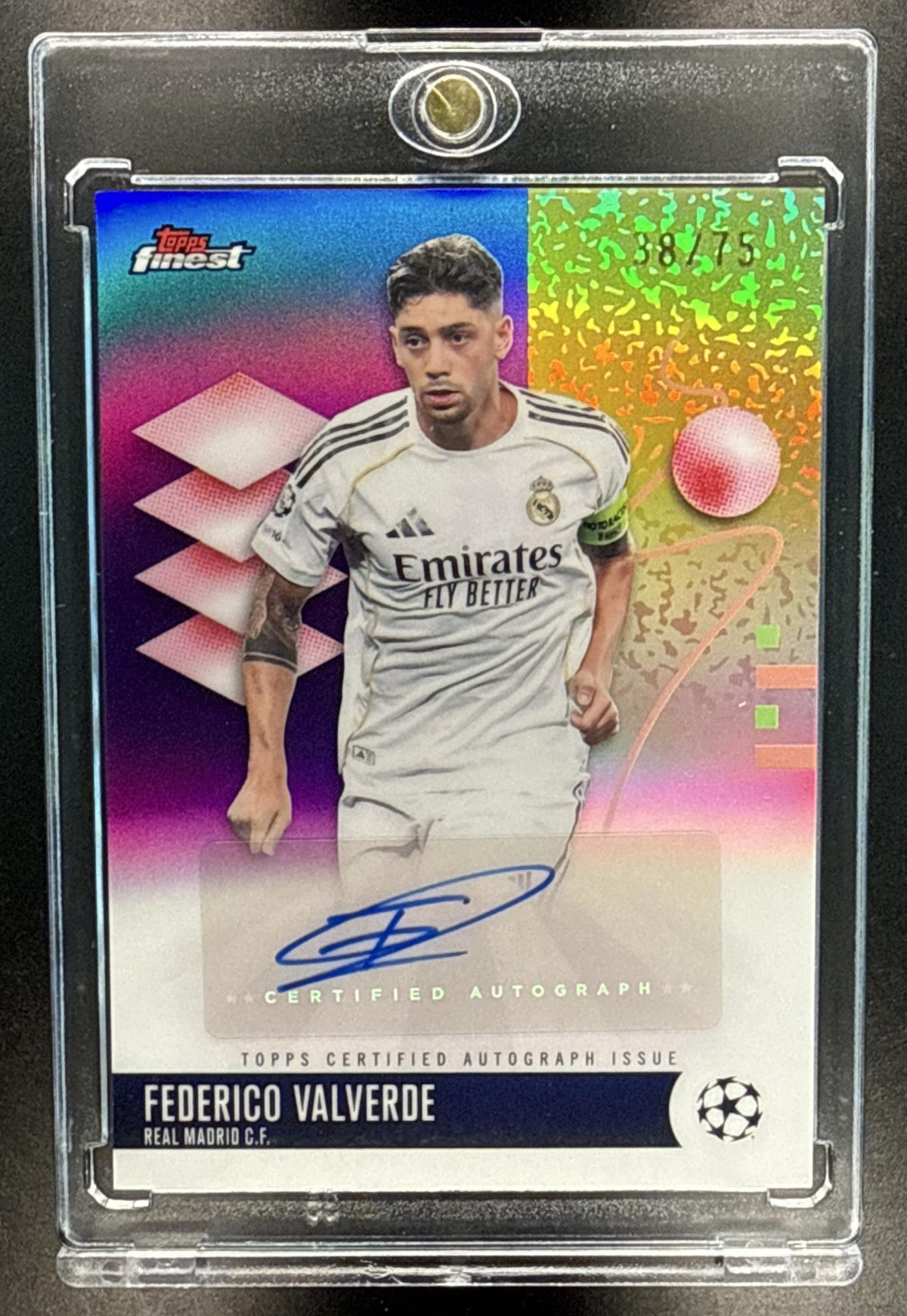 Federico Valverde Topps Finest UCC 2025-26 Purple Refractor /75 Real Madrid C.F.