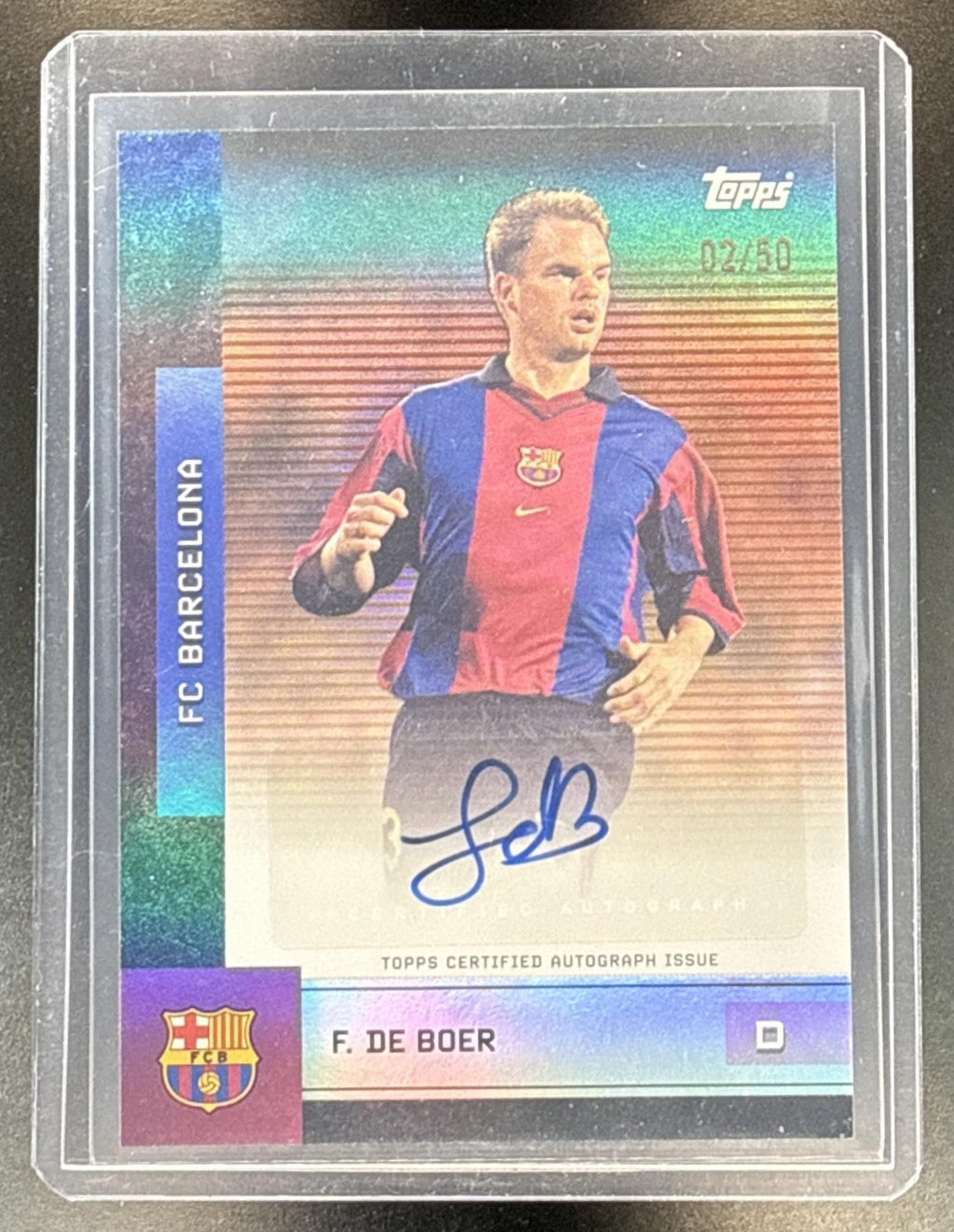 Frank de Boer Topps FC Barcelona Team Set 2025-26 Auto Gold Rainbow Foil /50