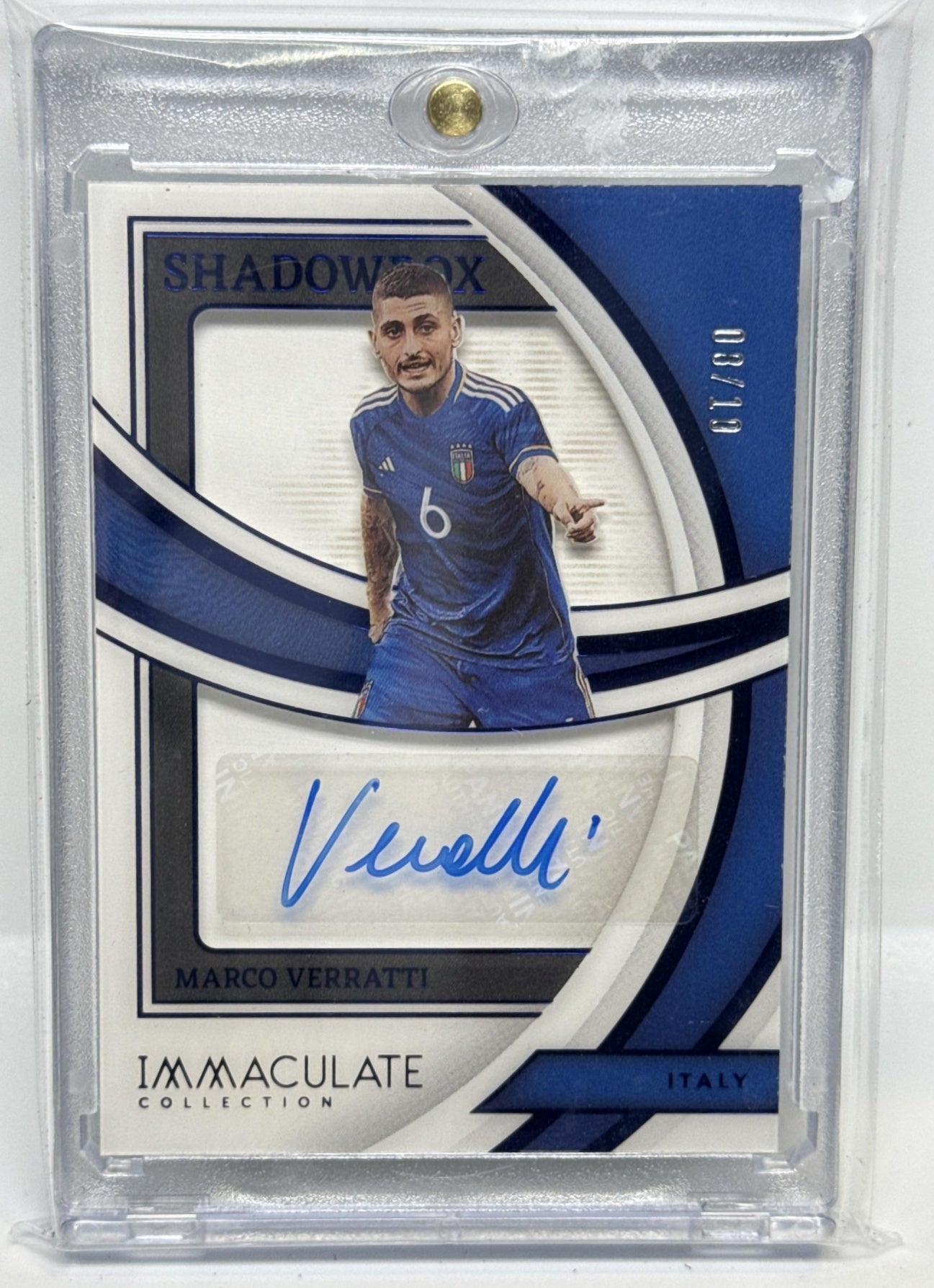 Marco Verratti Panini Immaculate Collection 2022-23 Sapphire /10 Auto Italy