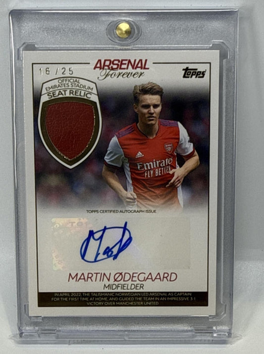 Martin Odegaard Topps Arsenal Forever 2023-24 Home View Auto Relic /25 Arsenal