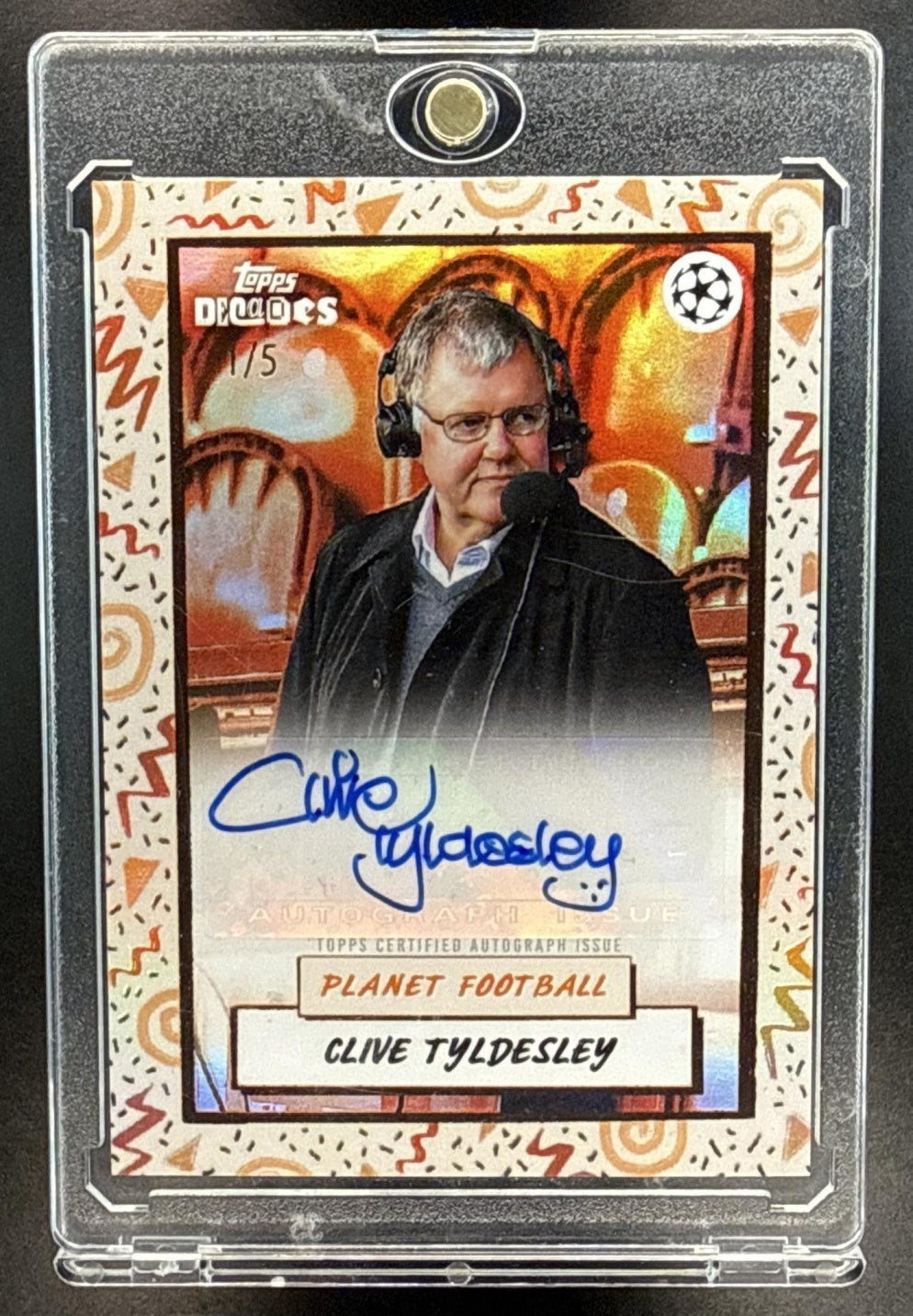 Clive Tyldesley Topps Decades 2024 Planet Football Auto /5