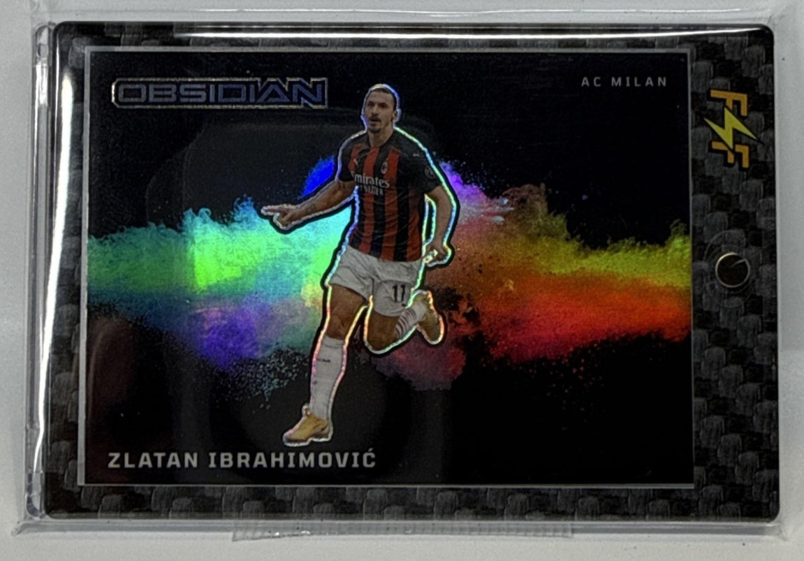 Zlatan Ibrahimovic Panini Obsidian 2023-24 Black Colorblast SSP A.C. Milan