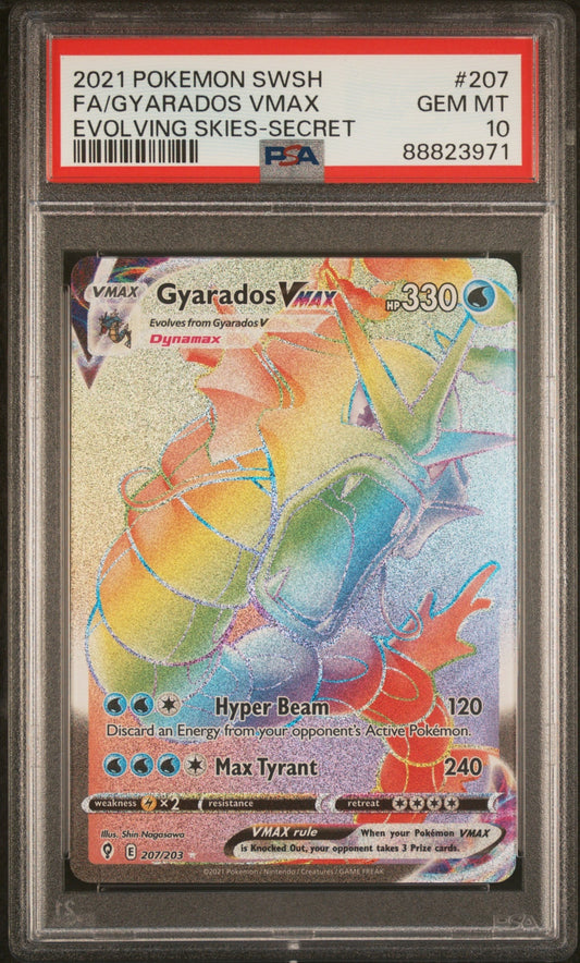 Gyarados VMAX Pokemon Sword & Shield Evolving Skies 2021 PSA 10