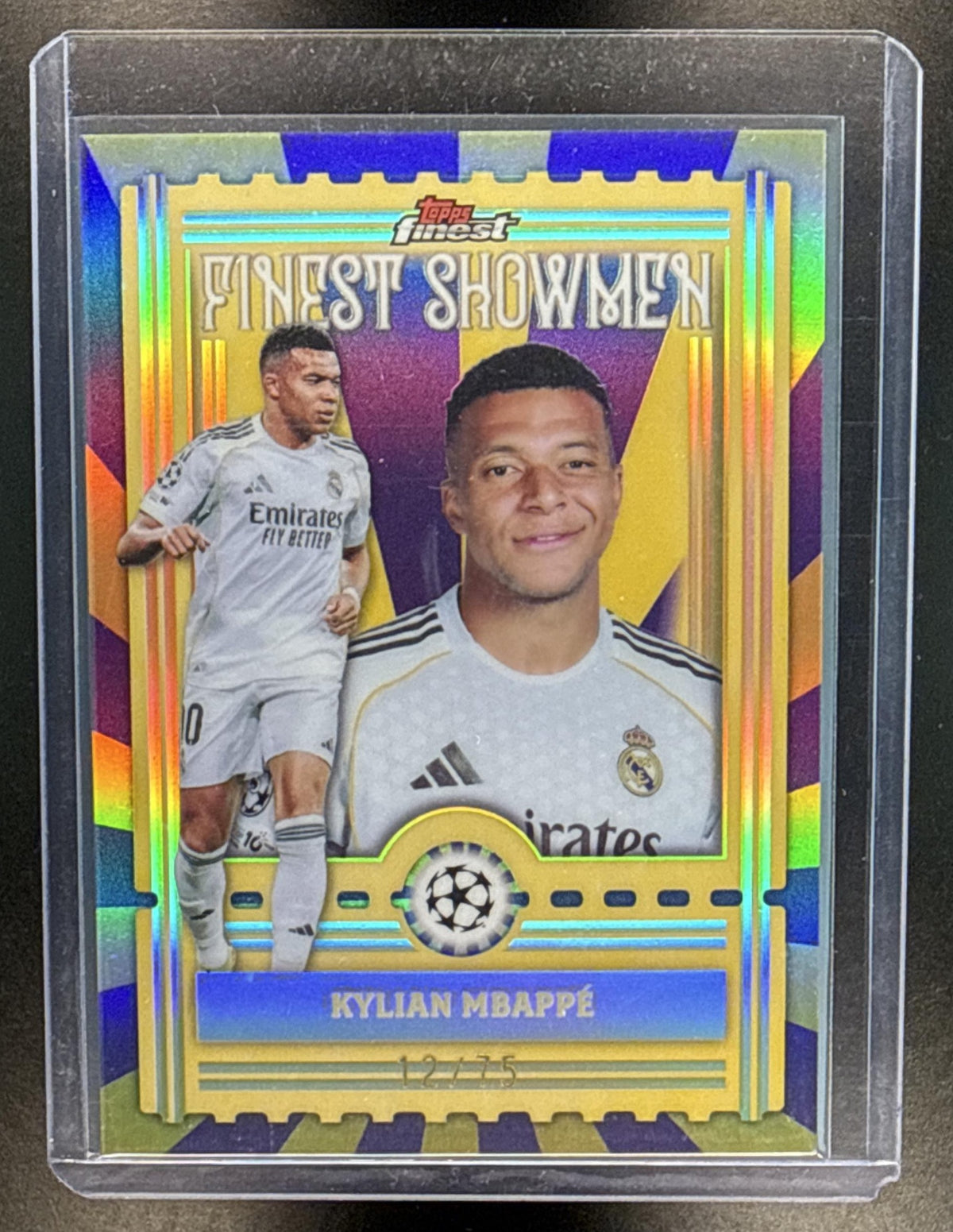 Kylian Mbappe Topps Finest UCC 2025-26 Purple Refractor /75 Real Madrid C.F.