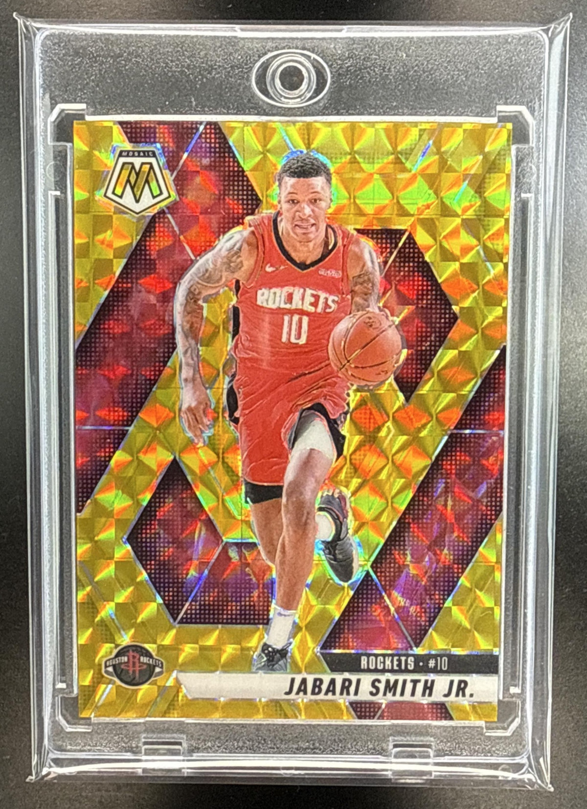 Jabari Smith Jr. Panini Mosaic 2024-25 Gold Mosaic /10 Houston Rockets