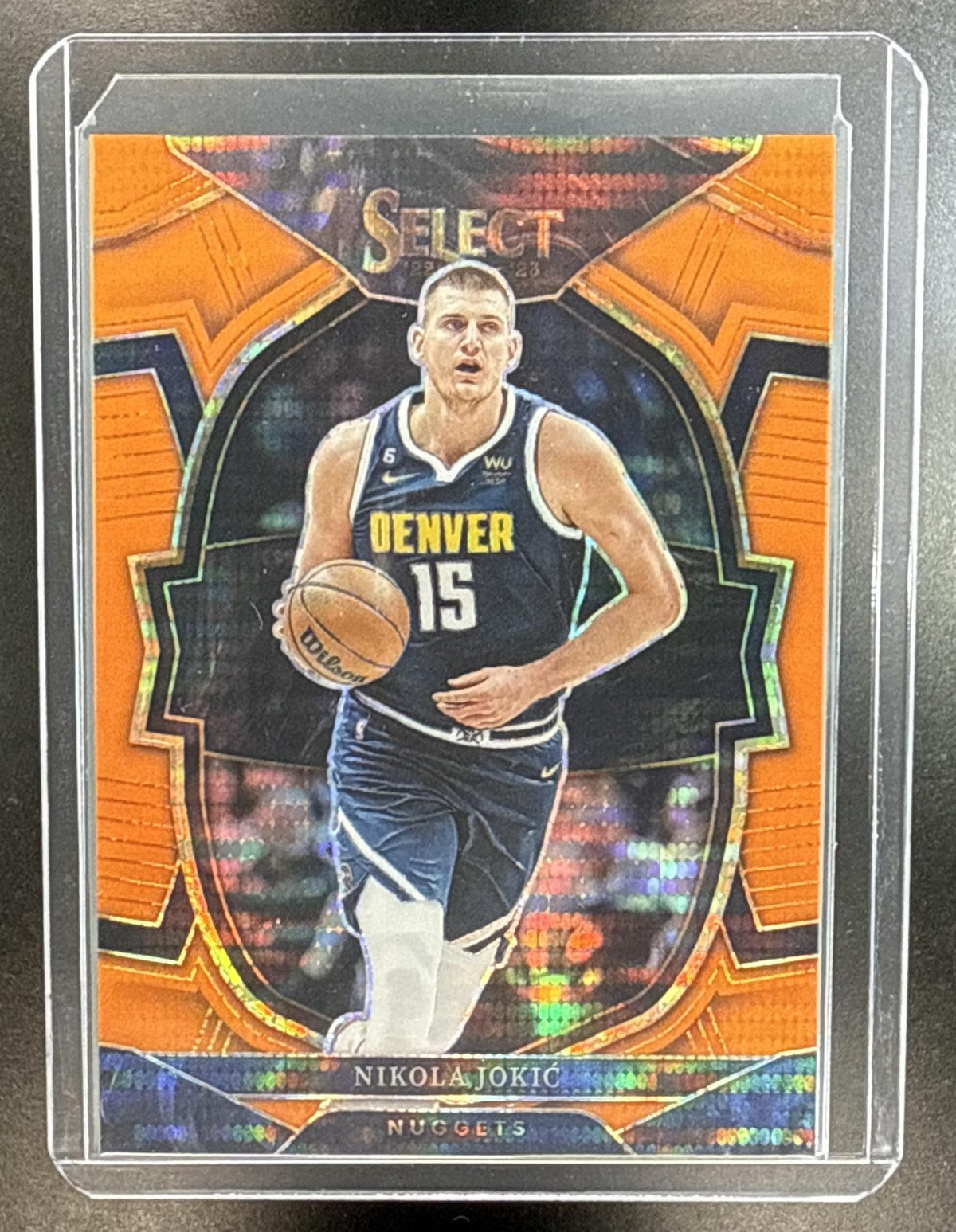 Nikola Jokic Panini Select 2022-23 Neon Orange Pulsar FOTL /15 Denver Nuggets