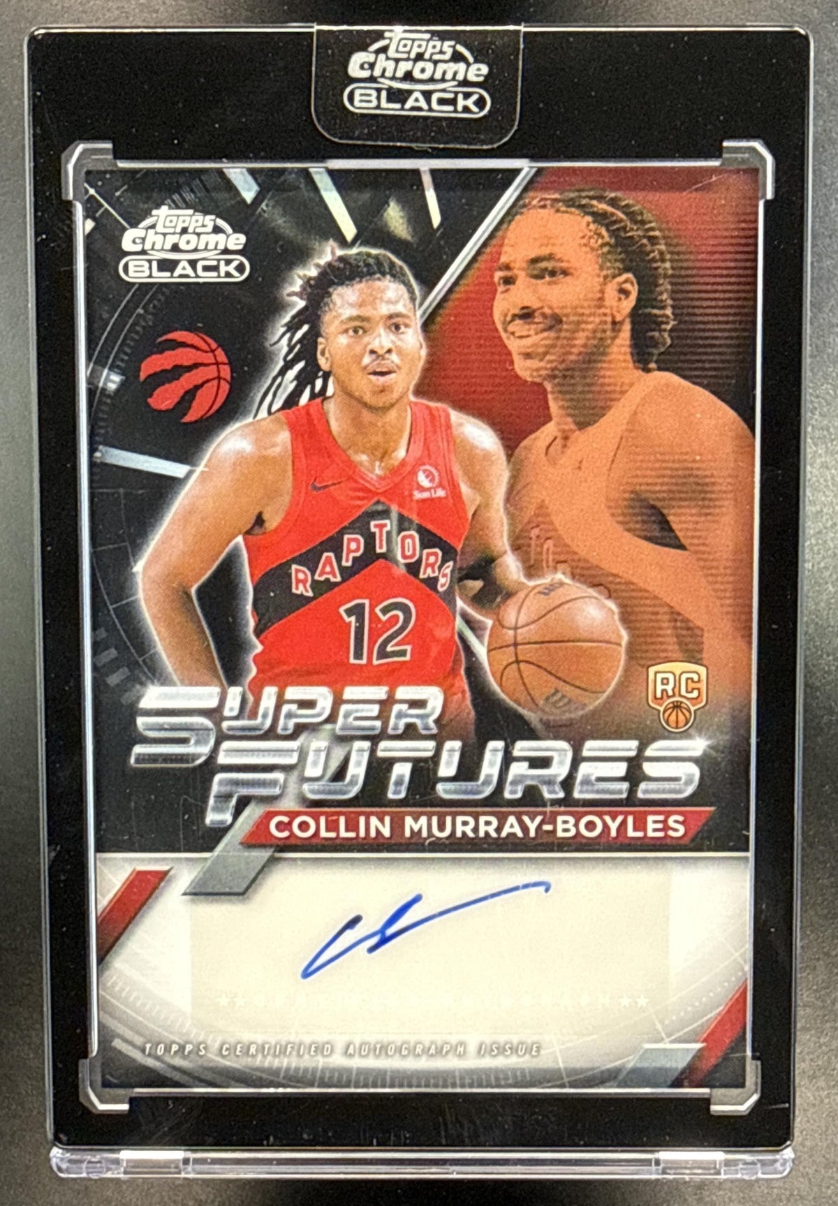 Collin Murray-Boyles Topps Chrome Black 2025-26 RC Auto Toronto Raptors