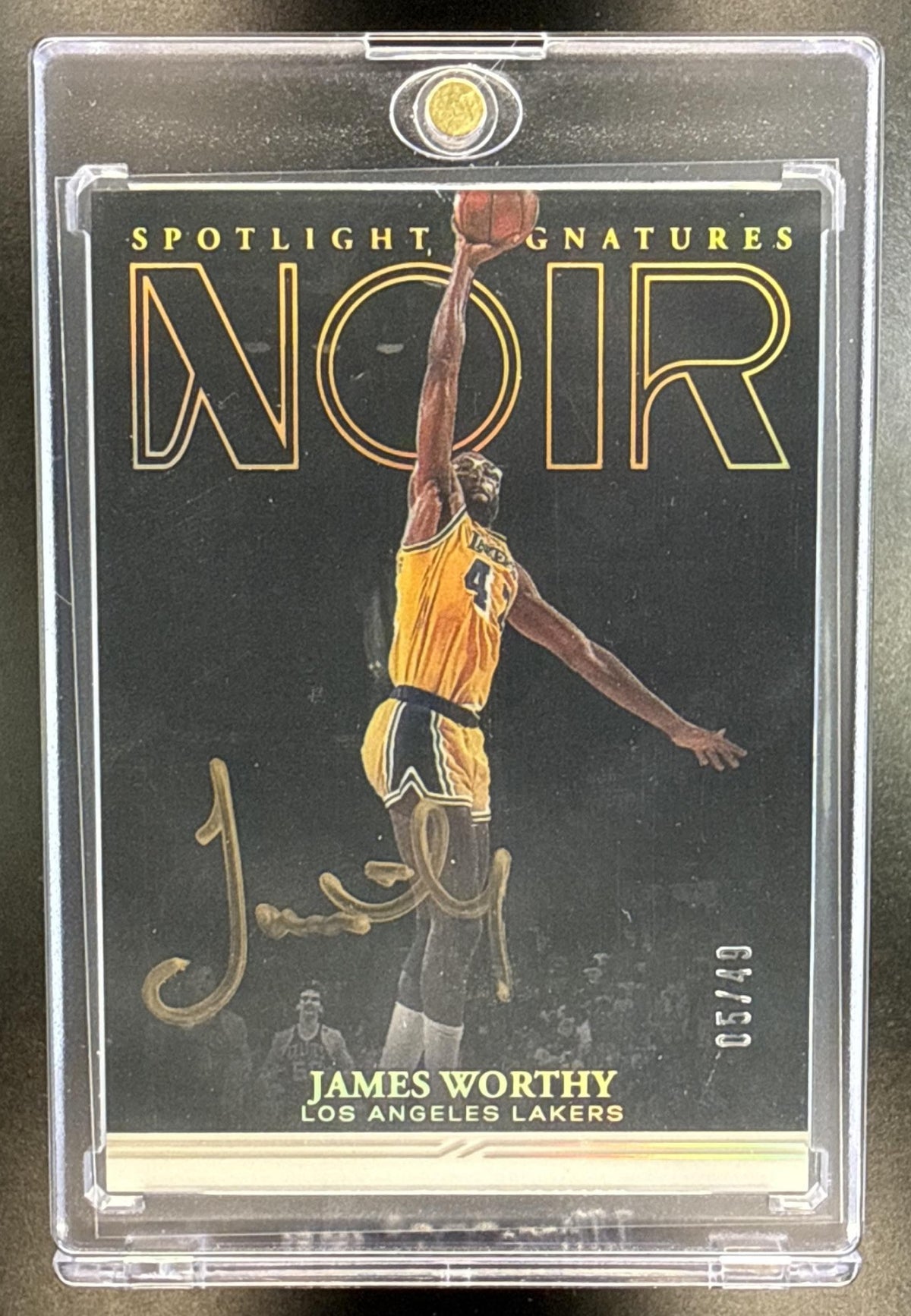 James Worthy Panini Noir 2020-21/49 Auto Los Angeles Lakers