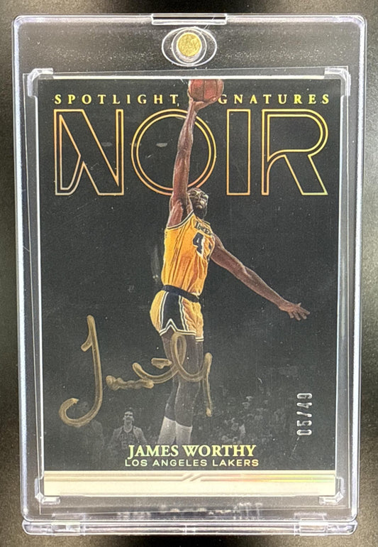 James Worthy Panini Noir 2020-21/49 Auto Los Angeles Lakers